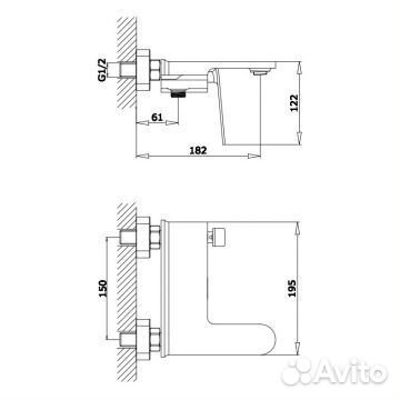 Смеситель Ganzer для ванн хром GZ26031