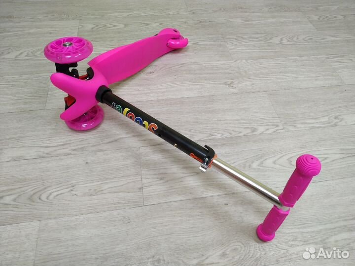 Самокат детский мини трехколесный розовый