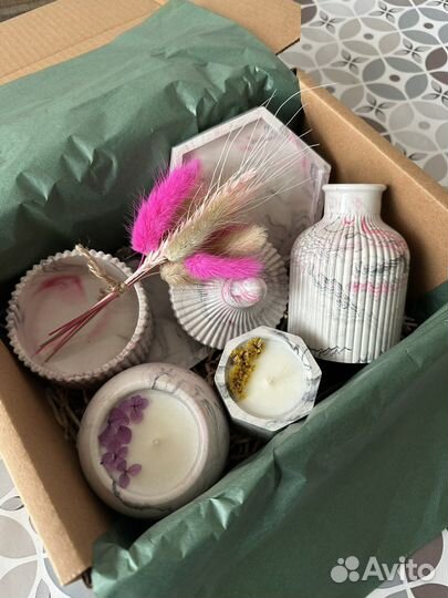 Декор из гипса и аромасвечи