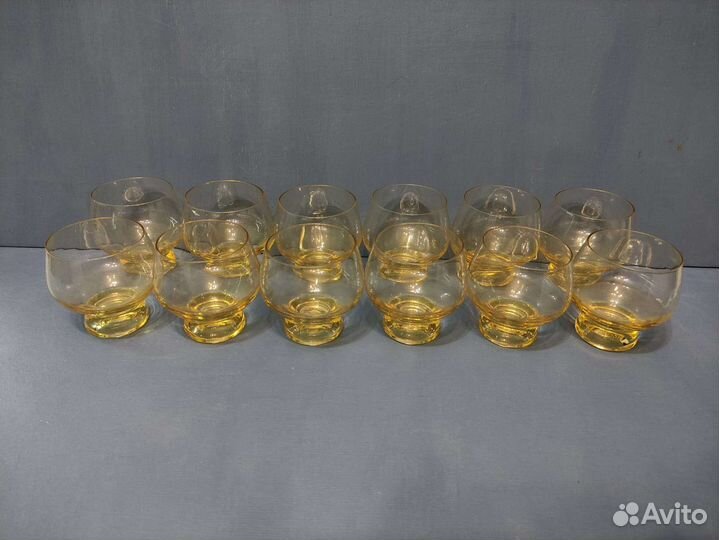 Бокалы желтое стекло СССР