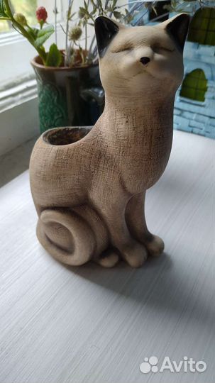 Кошка- аромалампа шликерная 18 см