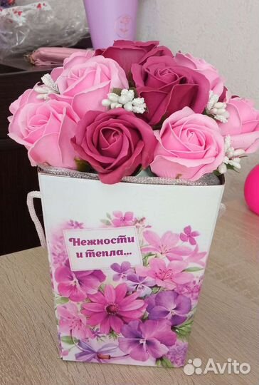 Букет из мыльных роз