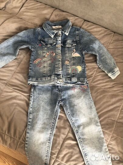 Джинсовый комплект на девочку 104