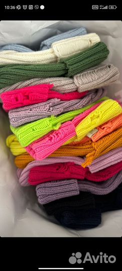 Шапка бини вязаная