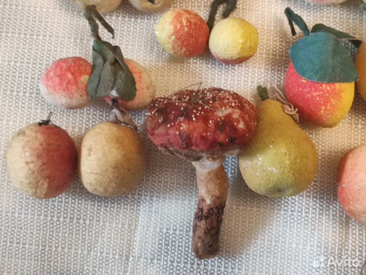 Игрушки папье маше, ватные СССР елочные