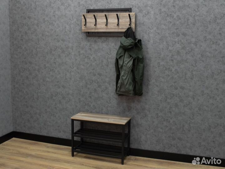 Вешалка и обувница в стиле лофт