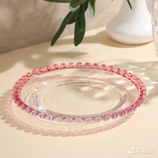 Блюдо стеклянное для подачи с крышкой 'Розе', 19,5