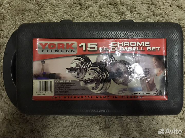 Набор хромированных гантелей York Fitness 15kg