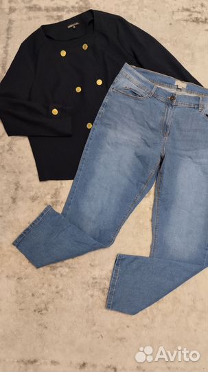 Джинсы +жакет р.56