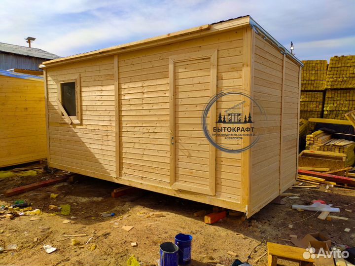 Бытовка вагончик с дровником