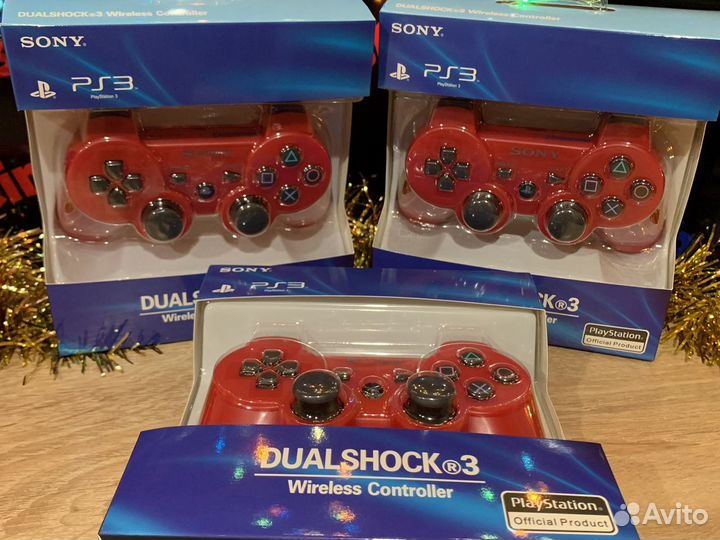Красный Джойстик Sony PlayStation 3 новый