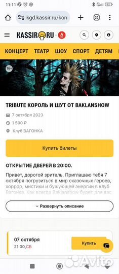 Билет на киш