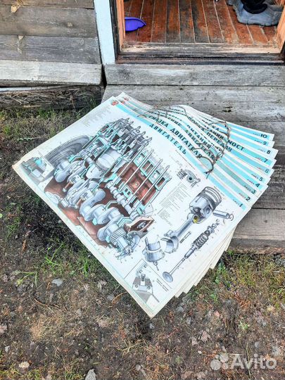 Плакаты 1978 г по устройству,ремонту Волги