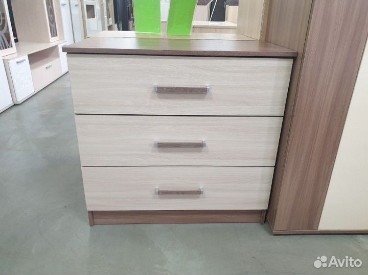 Комод на 3 ящика Ясень шимо