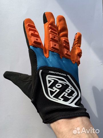 Перчатки TLD GP Черно-сине-оранжевые