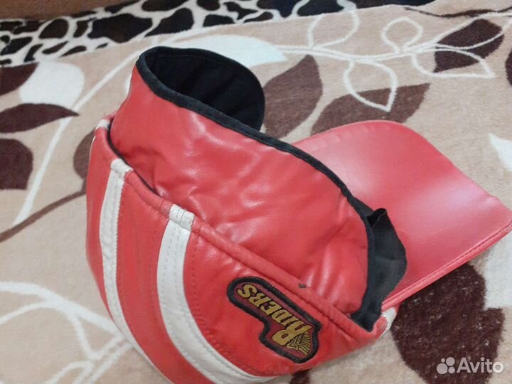 Кожаная байкерская кепка размер 57-58