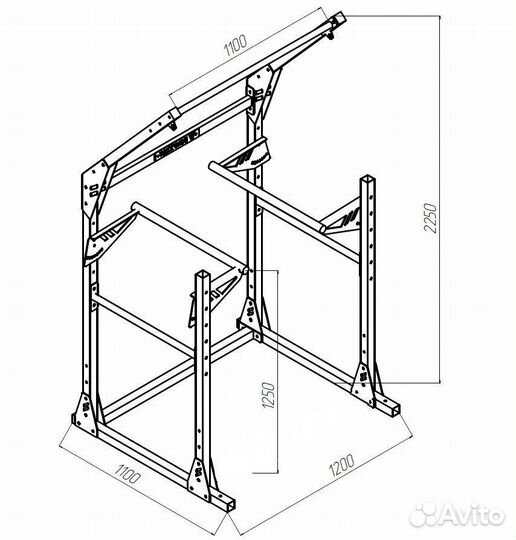 Напольная стойка турник брусья