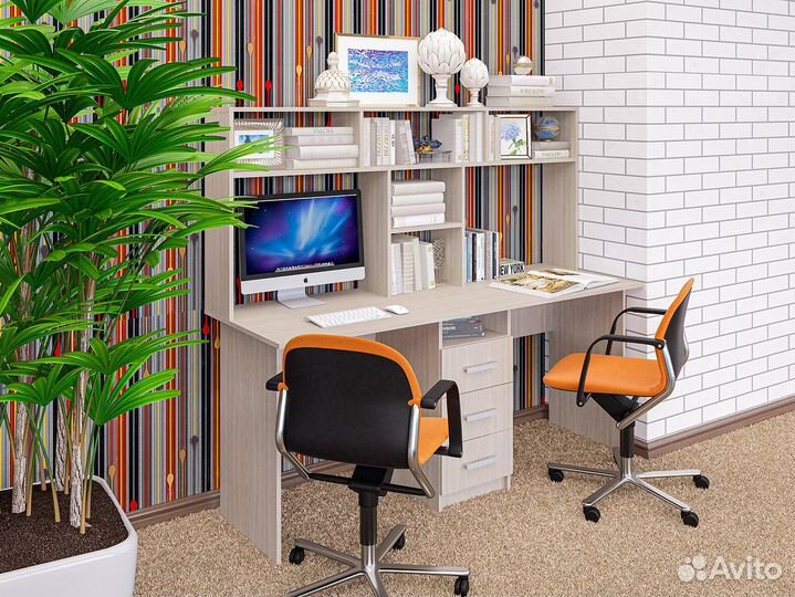 Стол компьютерный для двоих новый