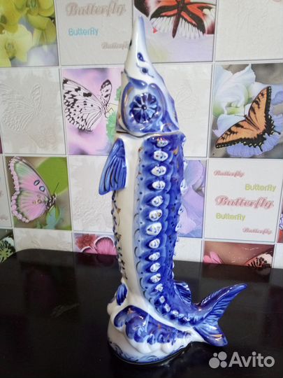 Бутылка под гжель (рыба)