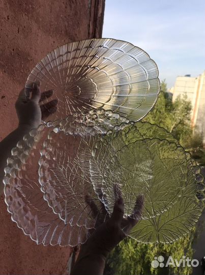 Новые Тарелки 7 шт стекло прозрачные посуда