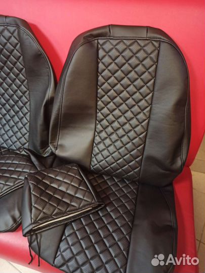 Чехлы Хундай Гетц экокожа ромб