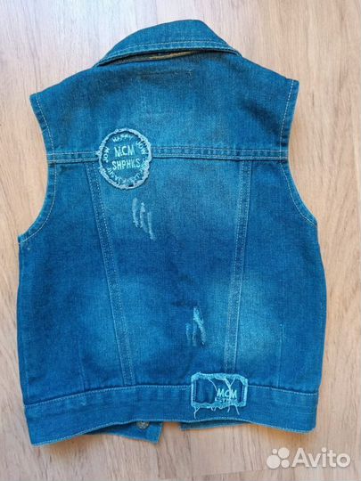 Детская джинсовая жилетка