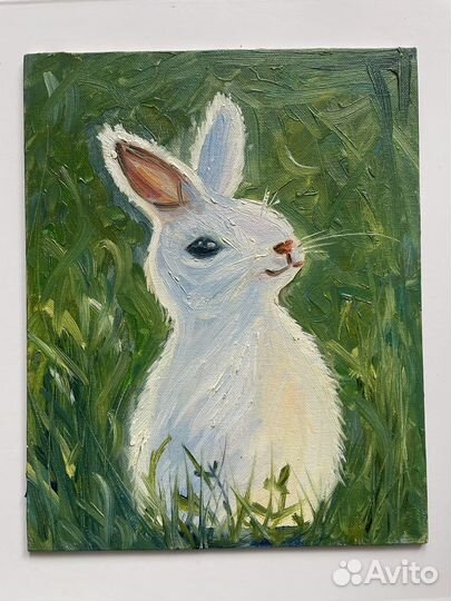 Заяц картина маслом на холсте