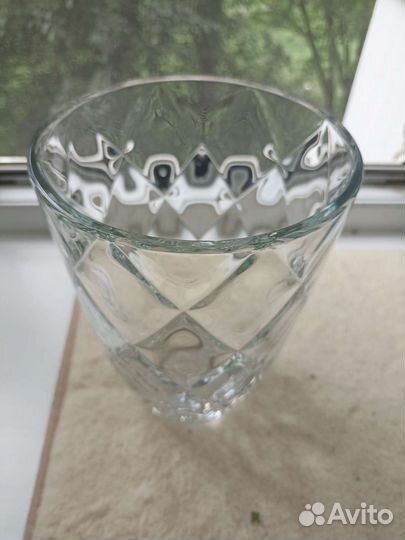 Ваза толстое стекло, хрусталь СССР в идеальном