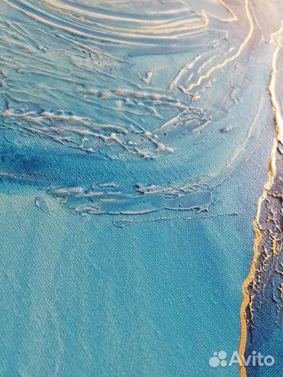 Абстракция, интерьерная картина 50х70, волна, море