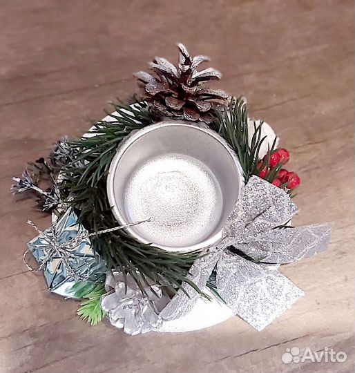 Подсвечник Новогодний, ручгая работа, d10