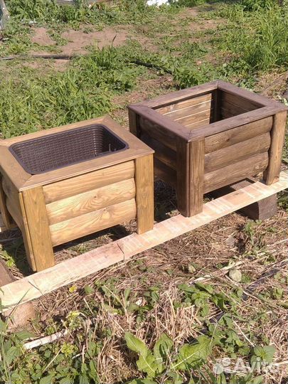 Кашпо для цветов деревянное уличное