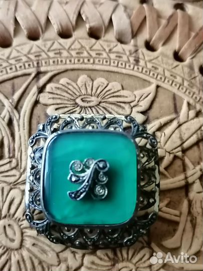 Брошь винтажная Австрия, серебро