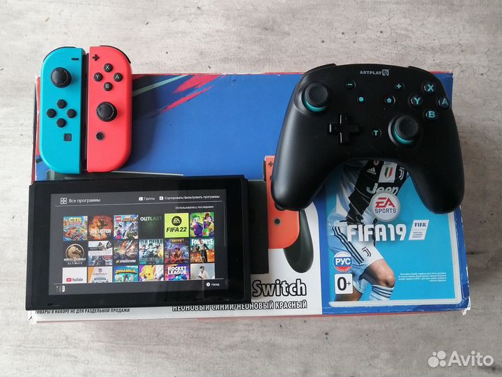 Nintendo switch. 8 платных игр + геймпад