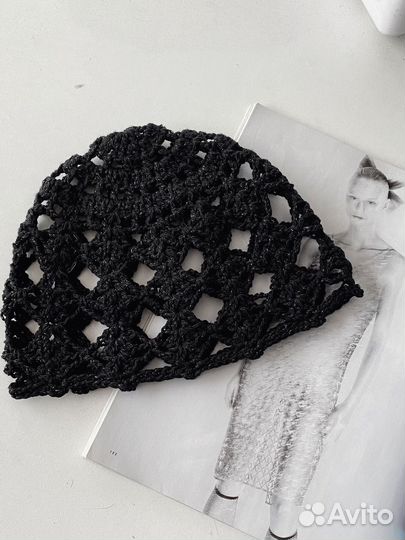 Ажурная шапочка из хлопка