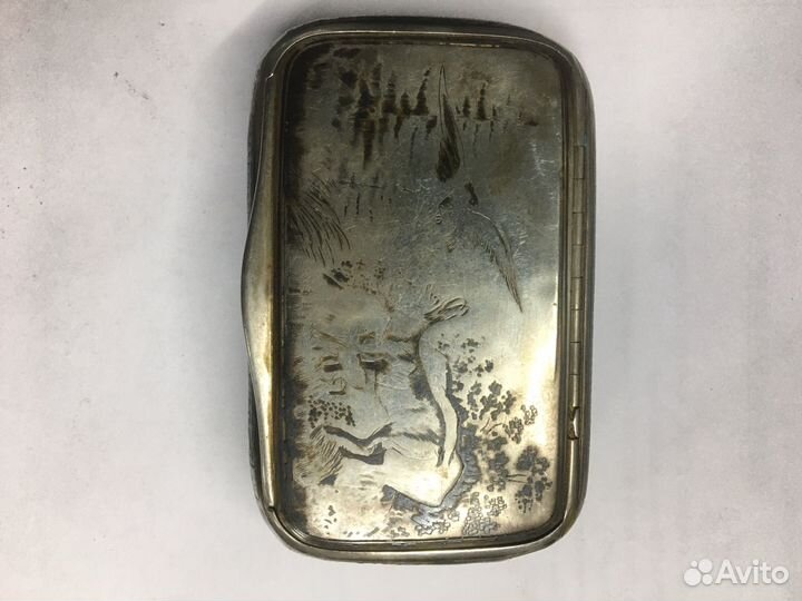 Табакерка подсигар серебро