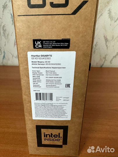 Игровой ноутбук gigabyte G5 KD