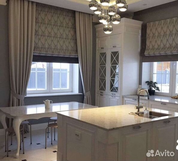 Стирка штор, химчистка штор, повеска штор