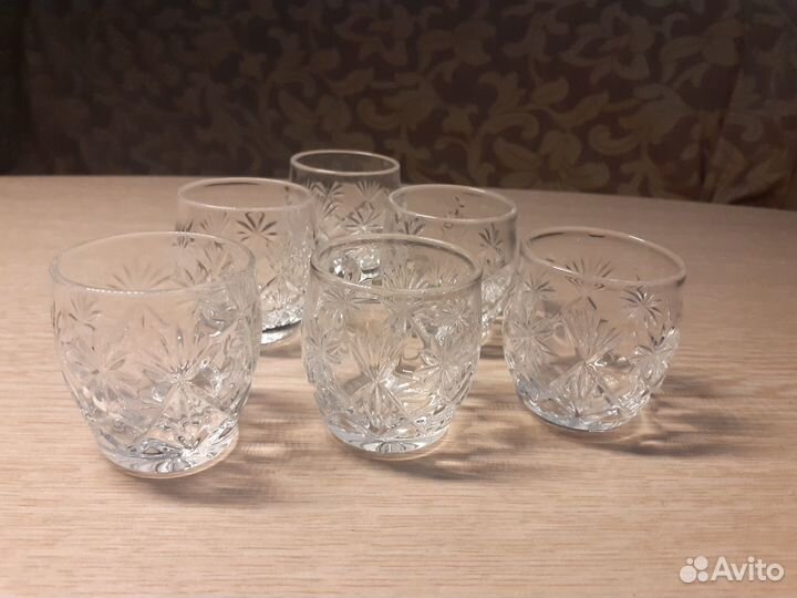 Хрустальные стопки рюмки 6 шт