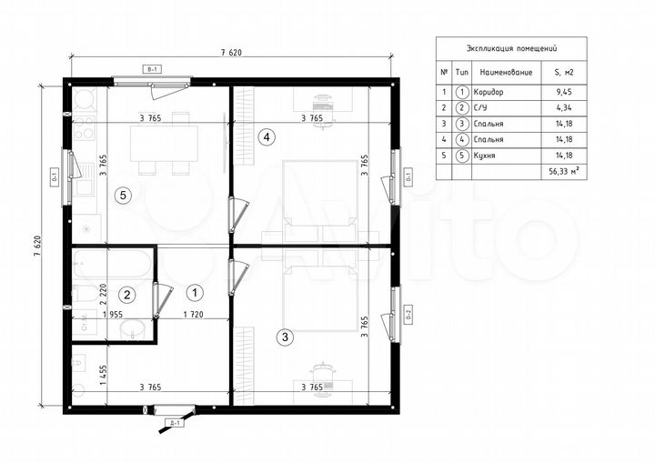 Дом 96 м² на участке 6 сот.