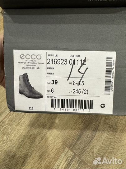 Ботинки ecco, 39 размер