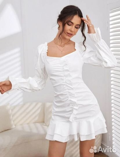 Платье со сборками y2k винтаж