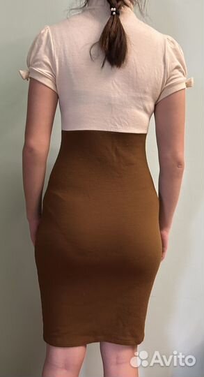 Платье трикотажное двухцветное 44-46 разм