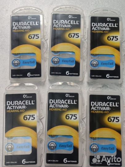 Батарейки Duracell 675, для слуховых аппаратов