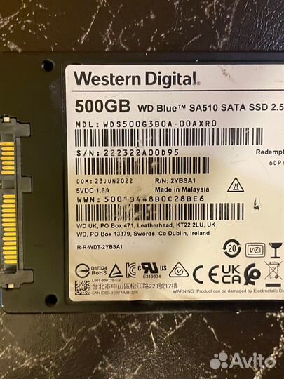 Ssd 500gb Western Digital Sa510
