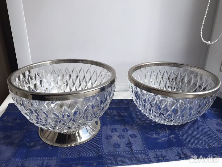 Ваза-салатник с мельхиоровым ободком и др