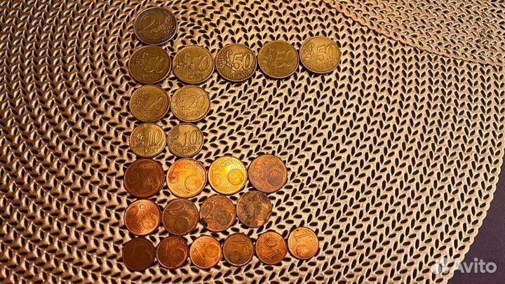 Евроценты монеты 24 шт