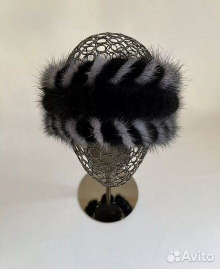 Повязка на голову из норки