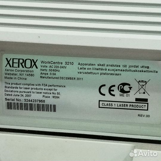 Принтер лазерный мфу Xerox work centre 3210