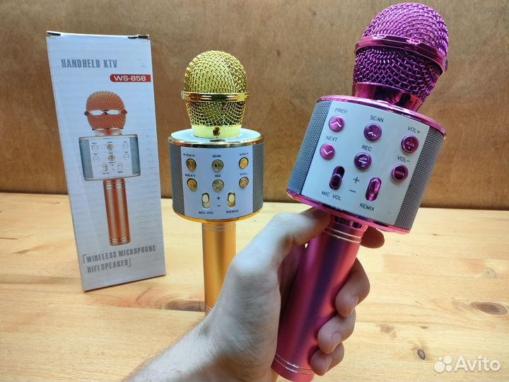 Беспроводной микрофон караоке + bluetooth динамик