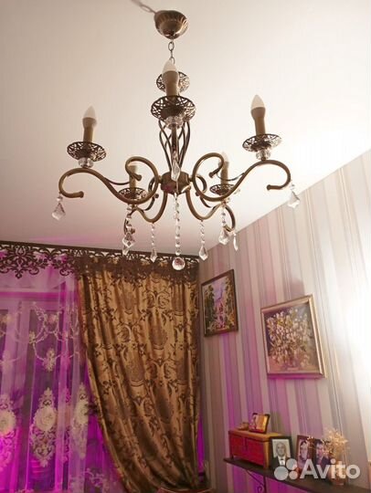 Люстра потолочная хрустальная новая